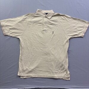 Johnnie Walker Mens Mercerized Cotton Polo Shirt Tan Beige Short Sleeve Size M